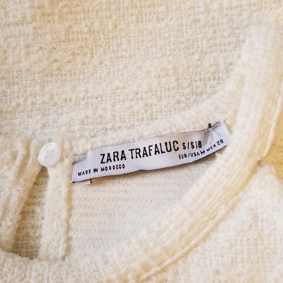 Zara Trafaluc Tweed Fringe Top - Picture 2 of 6